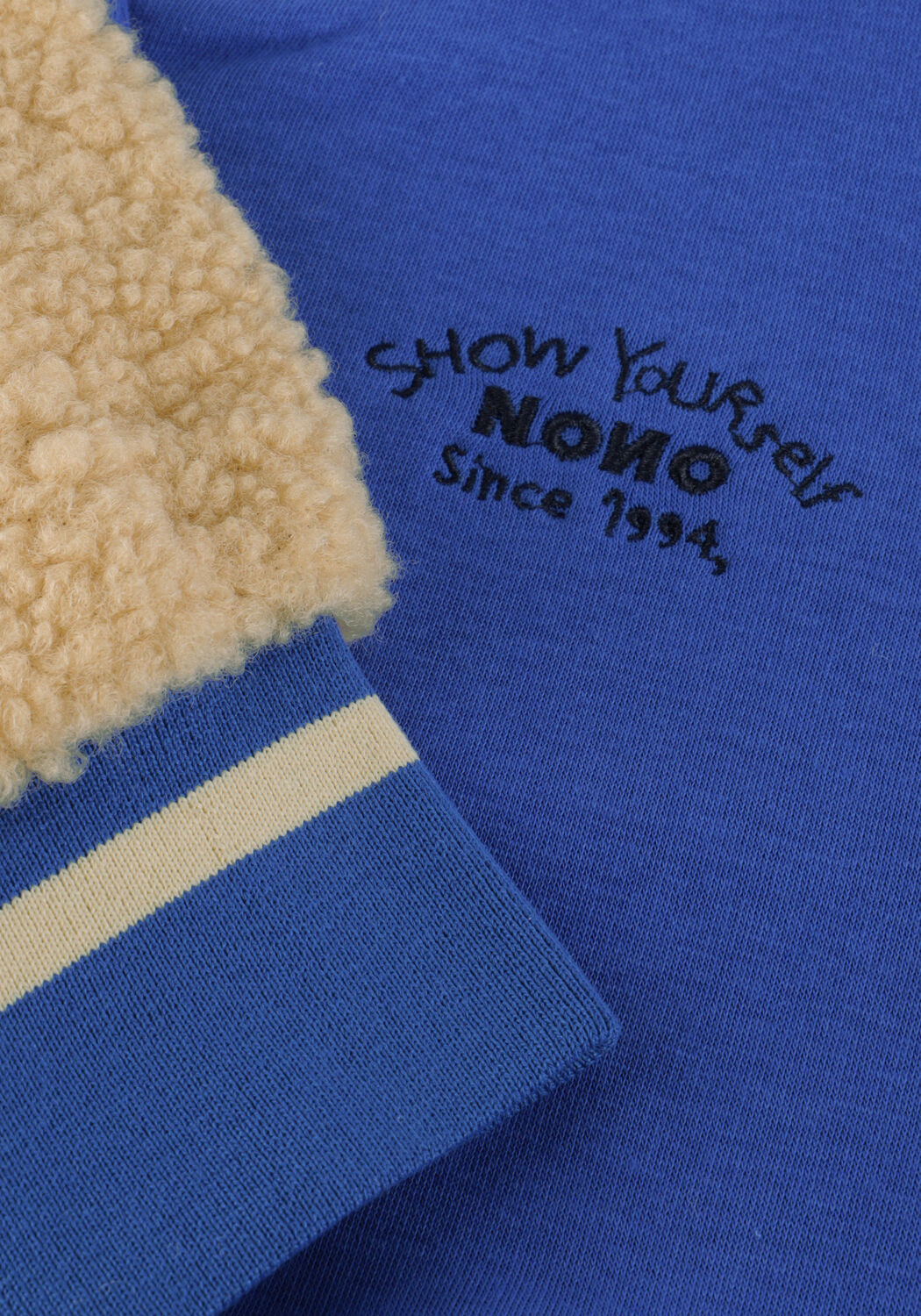 Blaue NONO Teddy-Jacke DARSY FURRY VARSITY JACKET - large