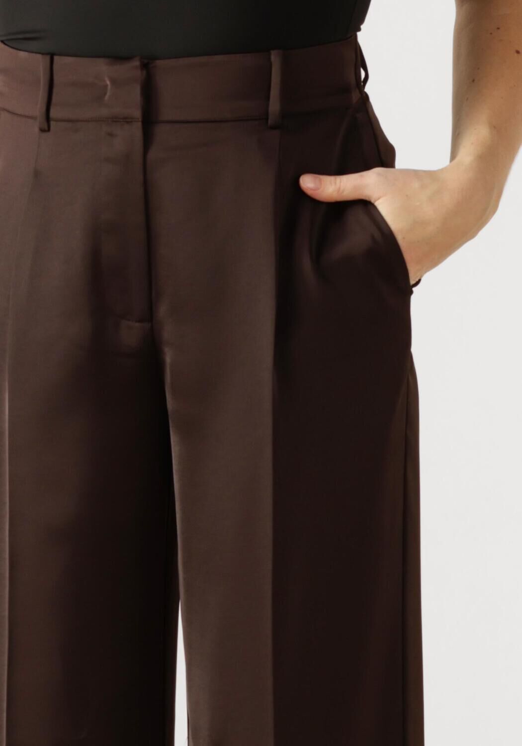 Braune DANTE6 Weite Hose JULES SATIN SMART PANTS - large