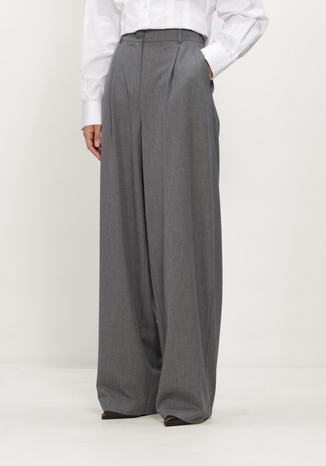 Graue JANICE Hosen BROEK RECHTE WIJDE PIJP - large