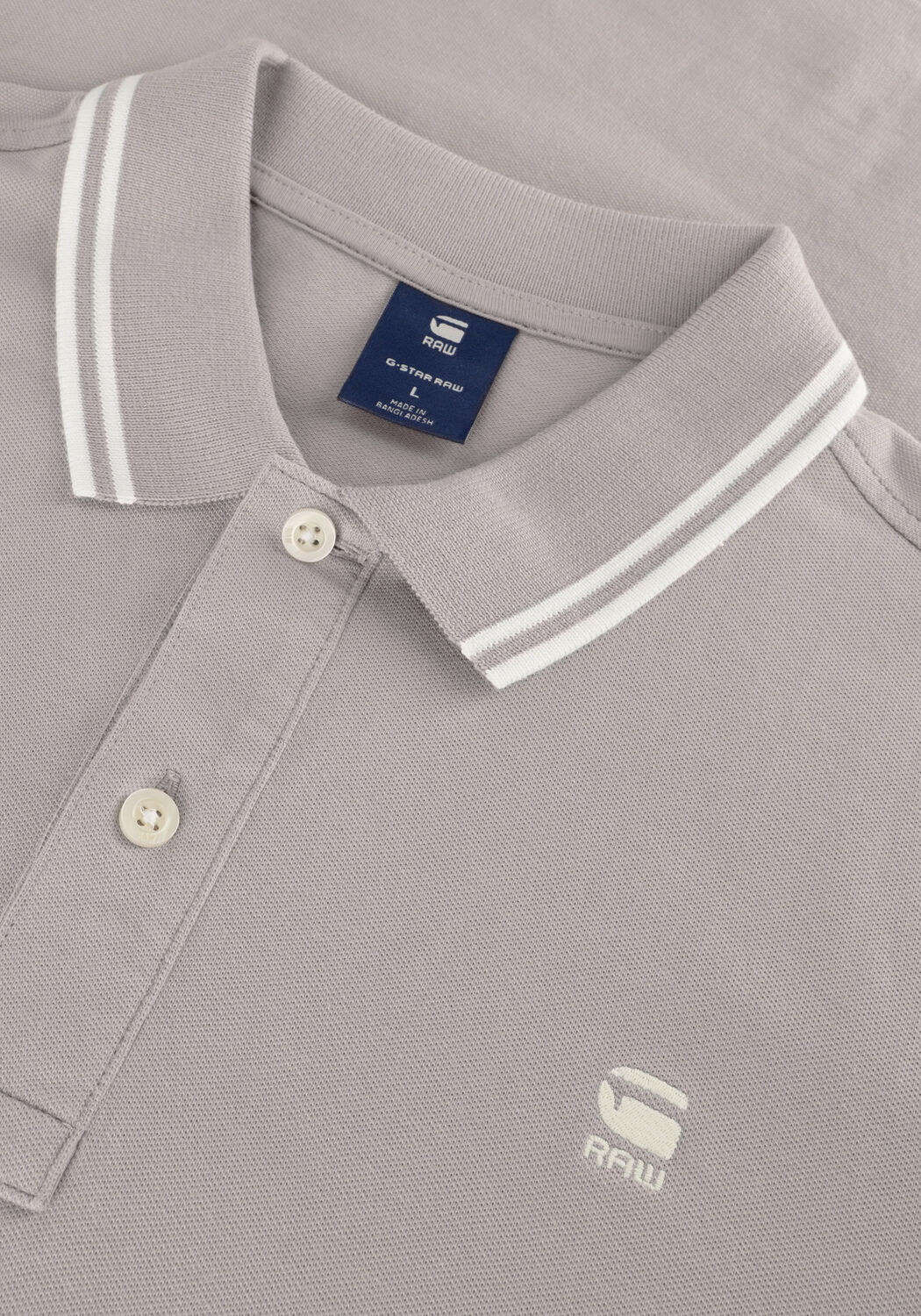 Hellgrau G-STAR RAW Polo-Shirt DUNDA SLIM STRIPE POLO S/S - large