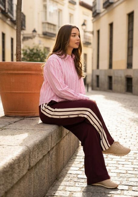 Bordeaux CATWALK JUNKIE Weite Hose SIDE BUTTON TRACKSUIT TROUSERS - large