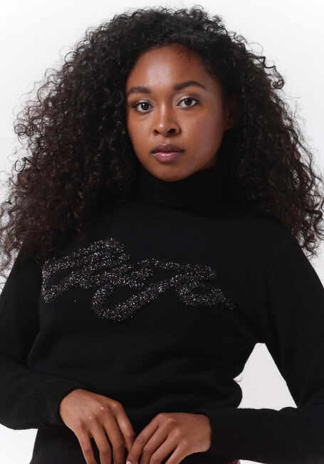 Schwarze LIU JO Rollkragenpullover MAGLIA CHIUSA M/L LJ LOGO GLAM - large
