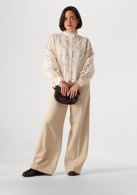 Weiße SUMMUM Blusen BLOUSE LACE ORGANZA - large