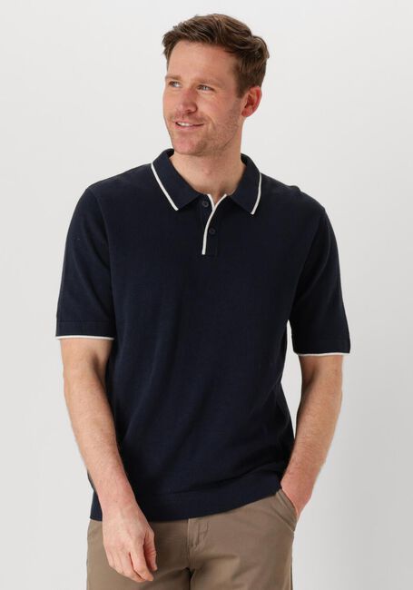 Dunkelblau SELECTED HOMME Polo-Shirt SLHMATTIS SS KNIT SUN POLO - large