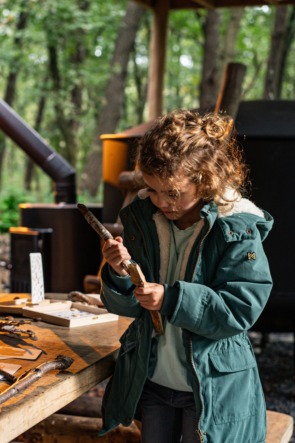 Dunkelgr&uuml;n KOKO NOKO Parkas Q52968 - large