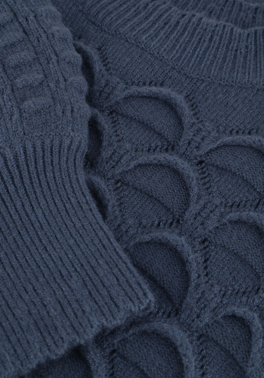 Blaue OBJECT Pullover OBJSIDA KNIT L/S RE PULLOVER - large