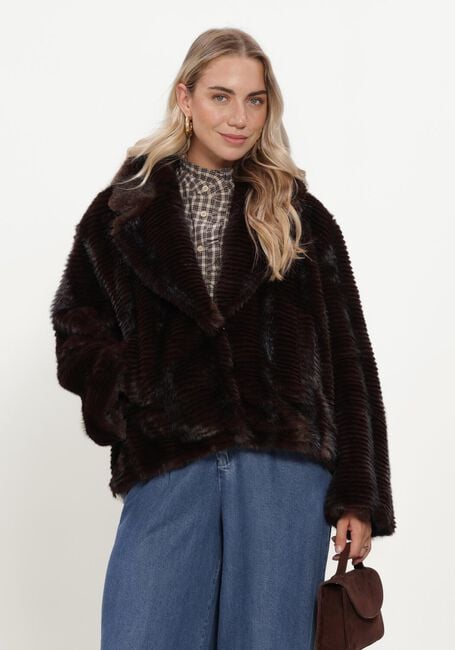 Braune FREEBIRD Fake-Fur-Jack ORIANA - large