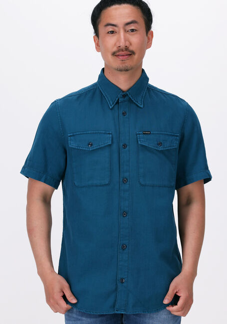 Blaue G-STAR RAW Casual-Oberhemd MARINE SLIM SHIRT S\S - large