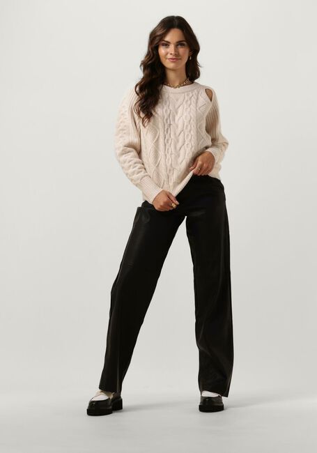 Ecru CO'COUTURE Pullover NEW ROW CABLE KNIT - large