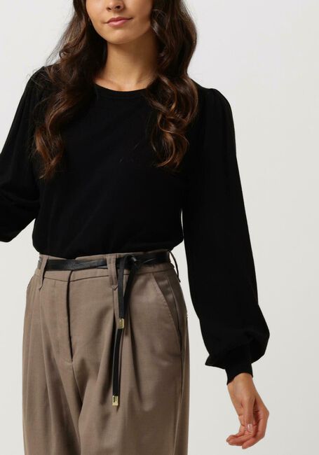Schwarze SUMMUM Sweatshirt PUFFY SLEEVE SWEATER BASIC KNIT - large
