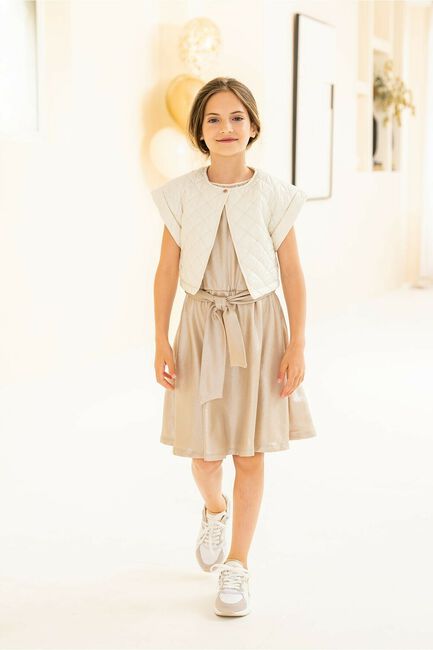 Goldfarbene LIKE FLO Minikleid METALLIC CREPE DRESS - large