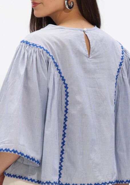 Blaue BY-BAR Blusen DAVIN PIN STRIPE BLOUSE - large