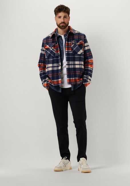 Blaue SCOTCH & SODA Overshirt BRUSHED WOOL-BLEND CHECKED OVERSHIRT - large