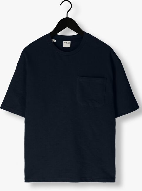Dunkelblau SELECTED HOMME T-shirt SLHLOOSSAUL SLUB SS O-NECK TEE - large