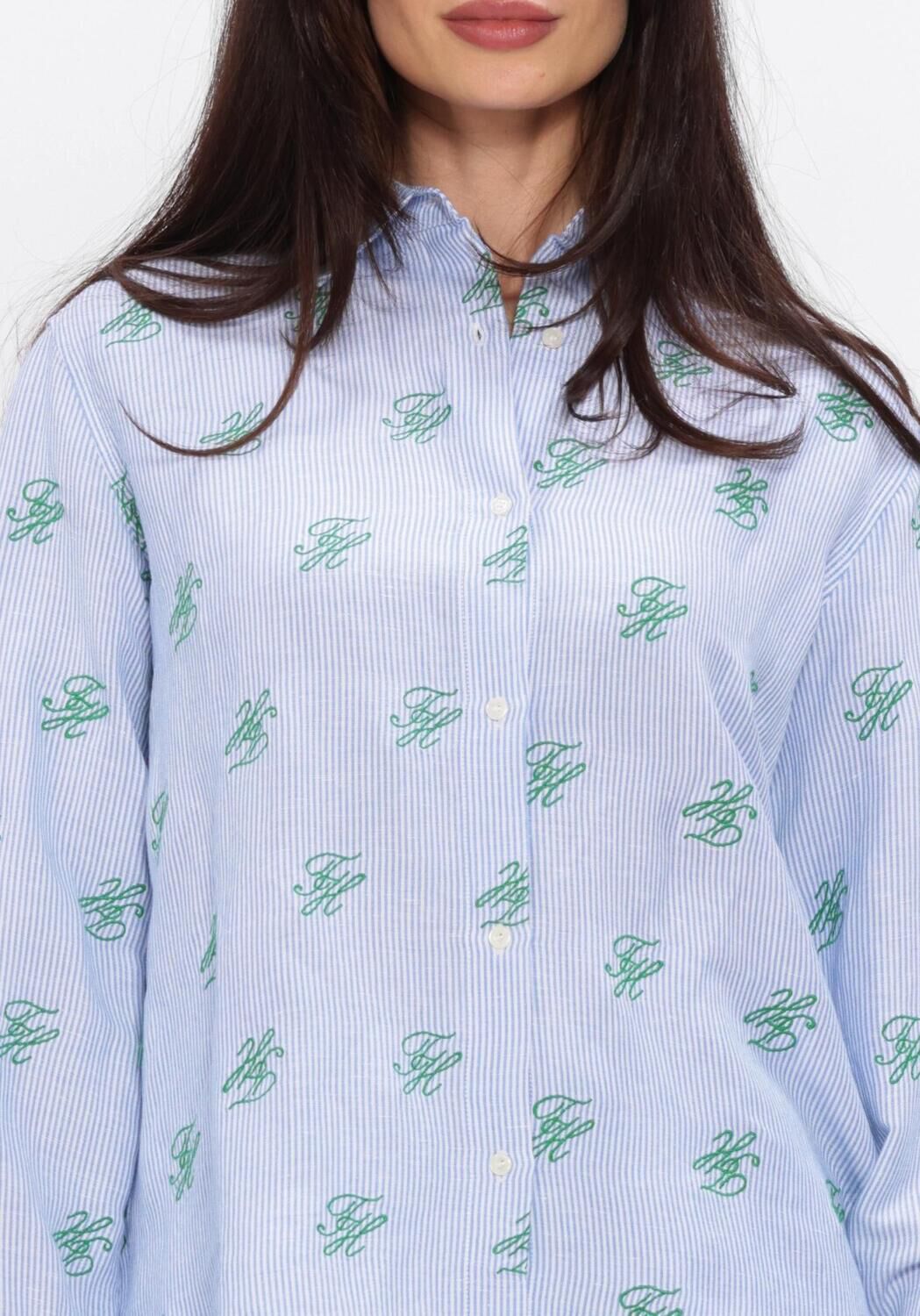 Blaue TOMMY HILFIGER Blusen SWIMSHOP LINEN EASY FIT - large