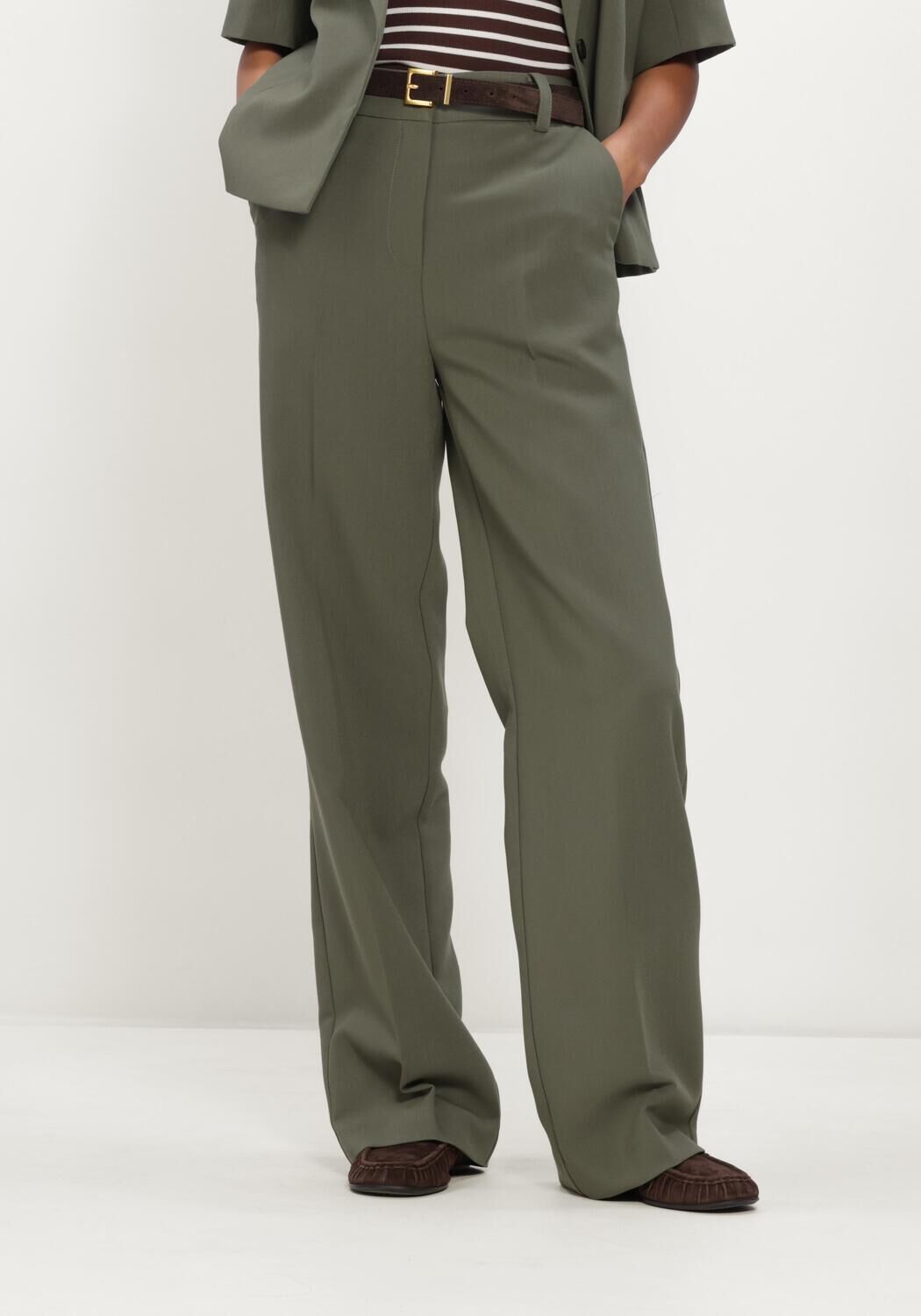 Olive MODSTR&Ouml;M Weite Hose GALE PANTS - large