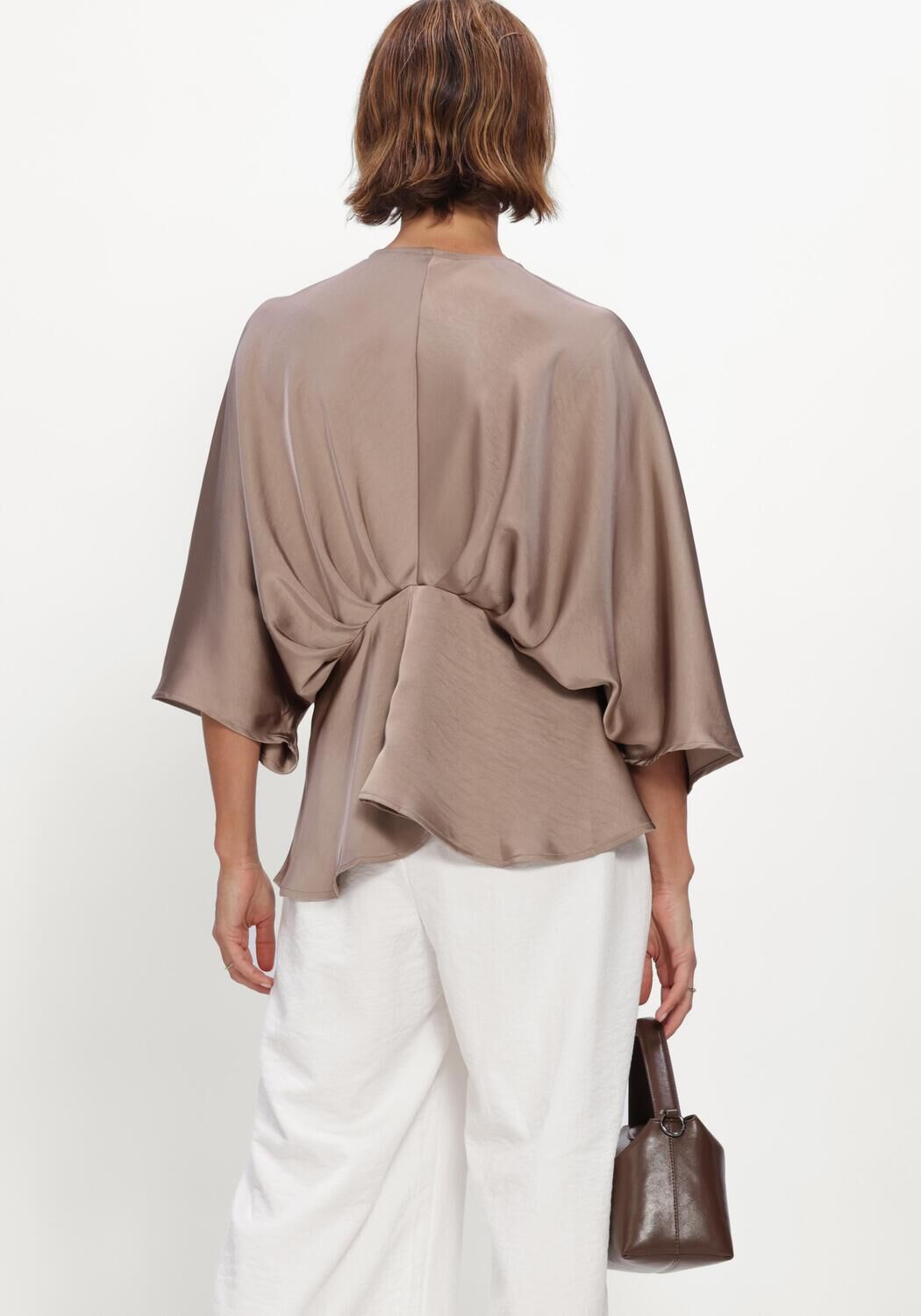 Taupe NEO NOIR Blusen RIVINA HEAVY SATEEN BLOUSE - large