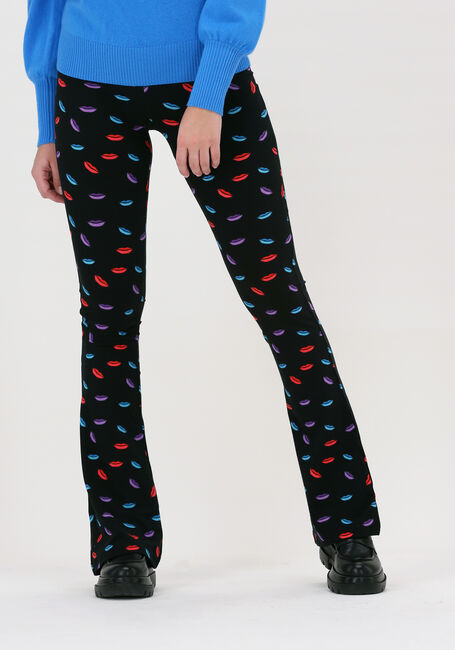 Schwarze COLOURFUL REBEL Schlaghose LIPS PEACHED FLARE PANTS - large