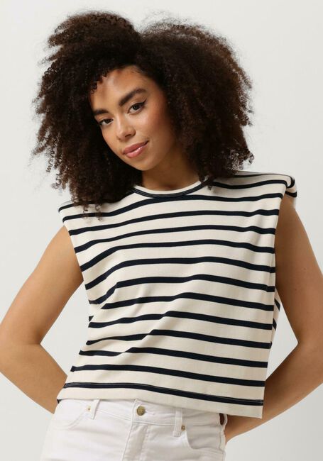 Blaue CO'COUTURE Top CLASSIC STRIPE CROP TEE - large
