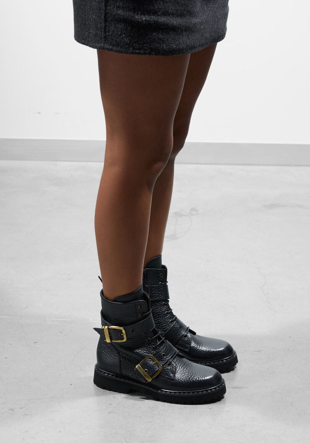 Schwarze STEFANO LAURAN Schn&uuml;rboots 9637 - medium