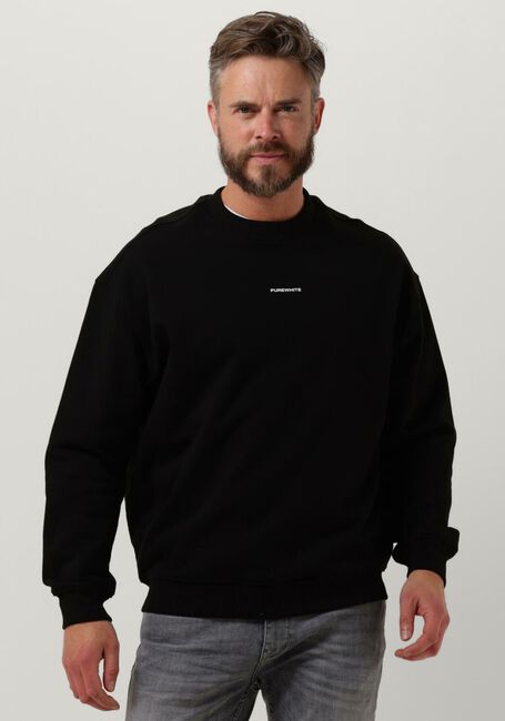 Schwarze PUREWHITE Pullover CREWNECK WITH SMALL LOGO ON CHEST AND BIG BACK PRINT - large