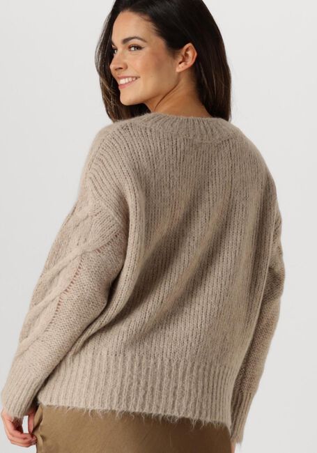 Beige SUMMUM Pullover SWEATER BIG CABLE KNIT - large