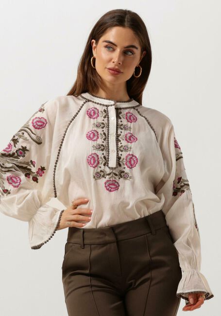 Nicht-gerade weiss SUMMUM Blusen TOP FLOWER EMBROIDERY - large