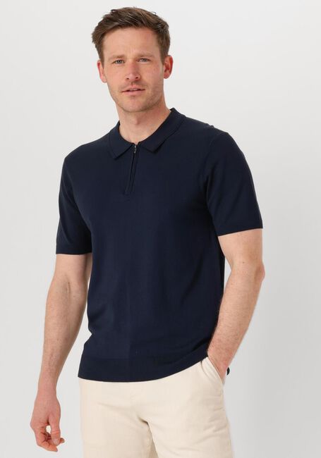Dunkelblau PURE PATH Polo-Shirt REGULAR FIT POLO SS HALF ZIP KNITWEAR - large