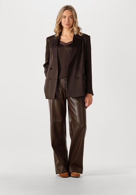 Braune DANTE6 Weite Hose JULES FAUX LEATHER PANTS - large