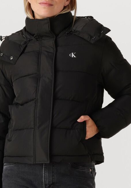 Schwarze CALVIN KLEIN Wattierte Jack MATTE MONOLOGO MW SHORT PUFFER - large