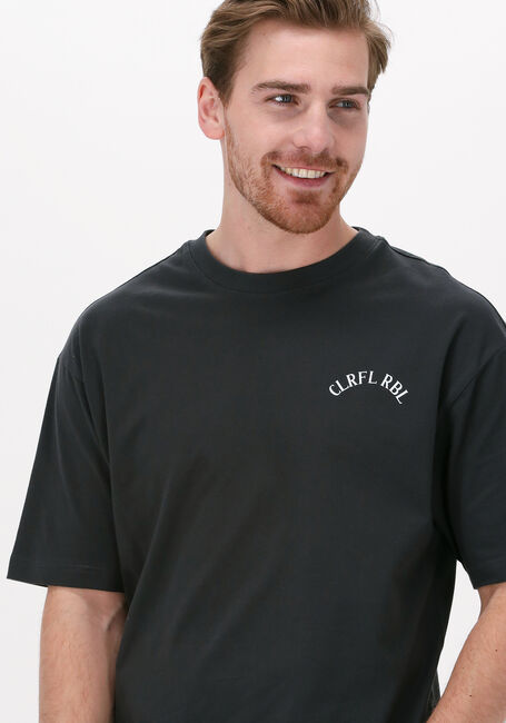 Schwarze COLOURFUL REBEL T-shirt TENNIS COURT BASIC TEE - large