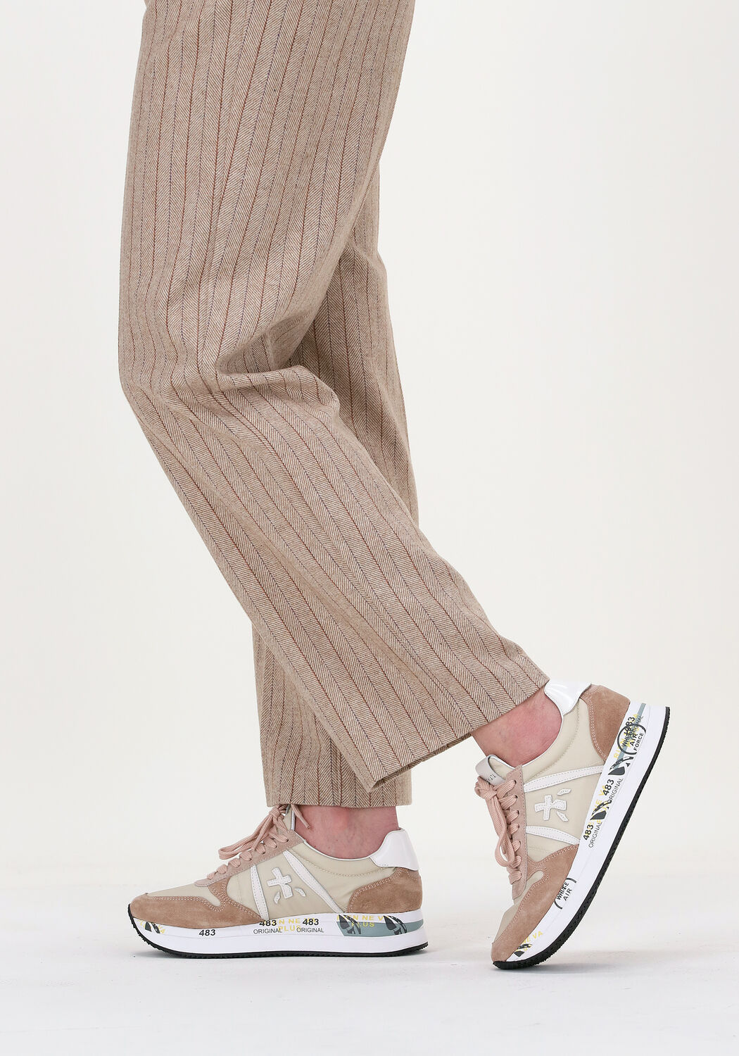 Camelfarbene PREMIATA Sneaker Low TRIS - large