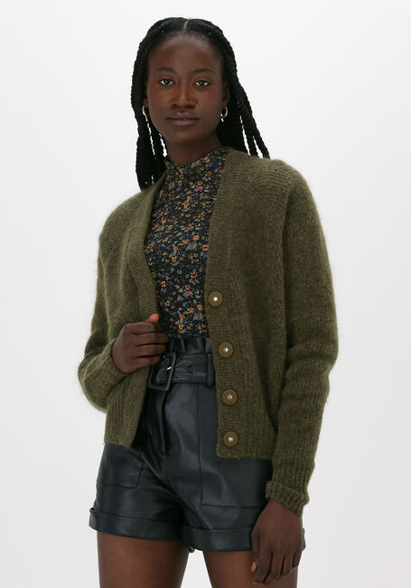 Dunkelgrün SECOND FEMALE Spencer BROOKY KNIT BOXY CARDIGAN - large