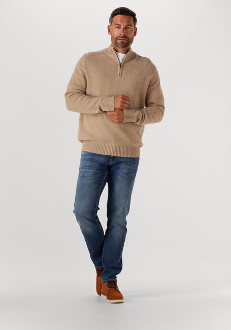 Beige BARBOUR Pullover GRANGETWON HALF ZIP KNITTED JUMPER - large
