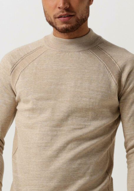 Beige CAST IRON Pullover MOCK NECK COTTON HEATHER PLATED - large