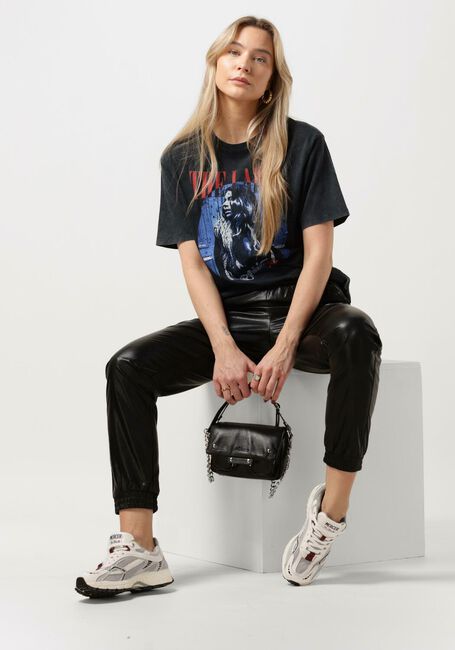 Schwarze ALIX THE LABEL T-shirt LADIES KNITTED PHOTOPRINT T-SHIRT - large