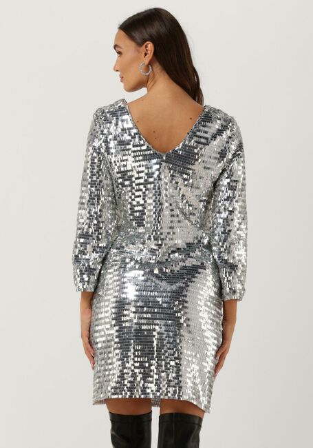 Silberne Y.A.S. Minikleid YASROARING 7/8 MINI SEQUIN DRESS - large