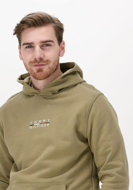 Khaki TOMMY HILFIGER Sweatshirt SQUARE LOGO HOODY - large