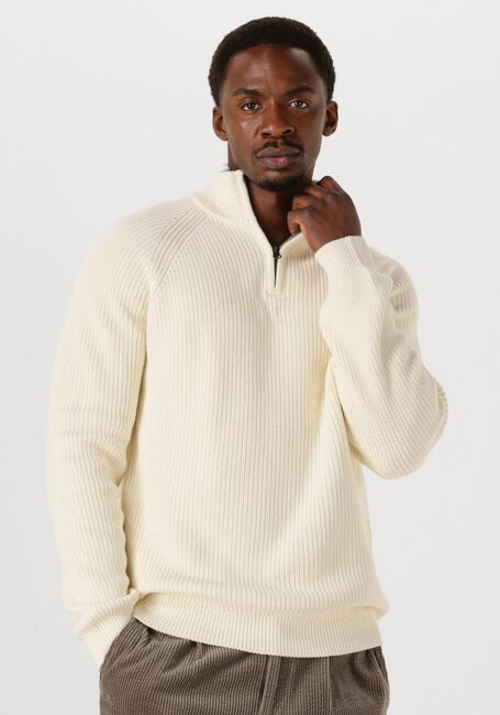 Creme ANERKJENDT Pullover AKSUNE PATENT HALF ZIP KNIT - large