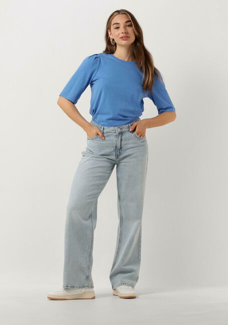 Blaue MSCH COPENHAGEN T-shirt MSCHBETTIA ORGANIC PUFF TEE - large