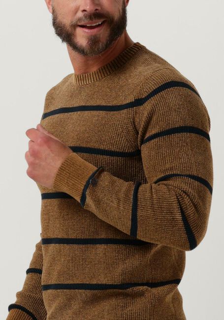 Camelfarbene CAST IRON Pullover R-NECK REGULAR FIT CHENILLE COTTON PLATED - large