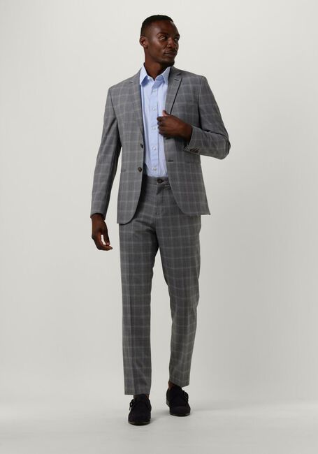 Graue SELECTED HOMME Hose SLHSLIM-LIAM GREY/BLUE CHECK TRS FLEX B - large