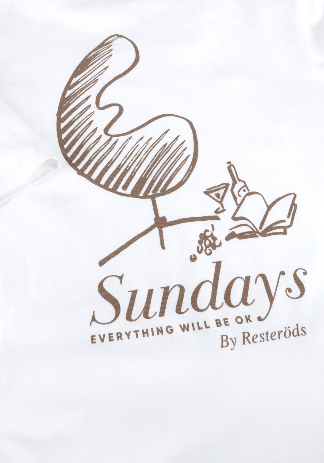 Wei&szlig;e RESTER&Ouml;DS T-shirt TAS PRINT - large