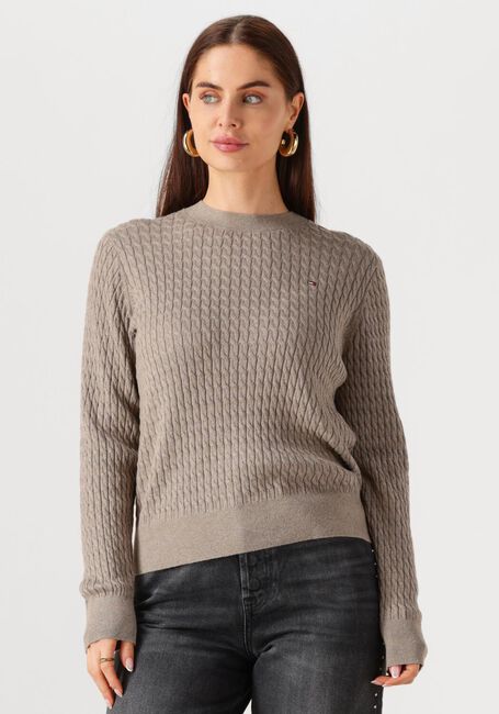 Beige TOMMY HILFIGER Pullover CO CABLE FINE GG C-NK LS SWT - large