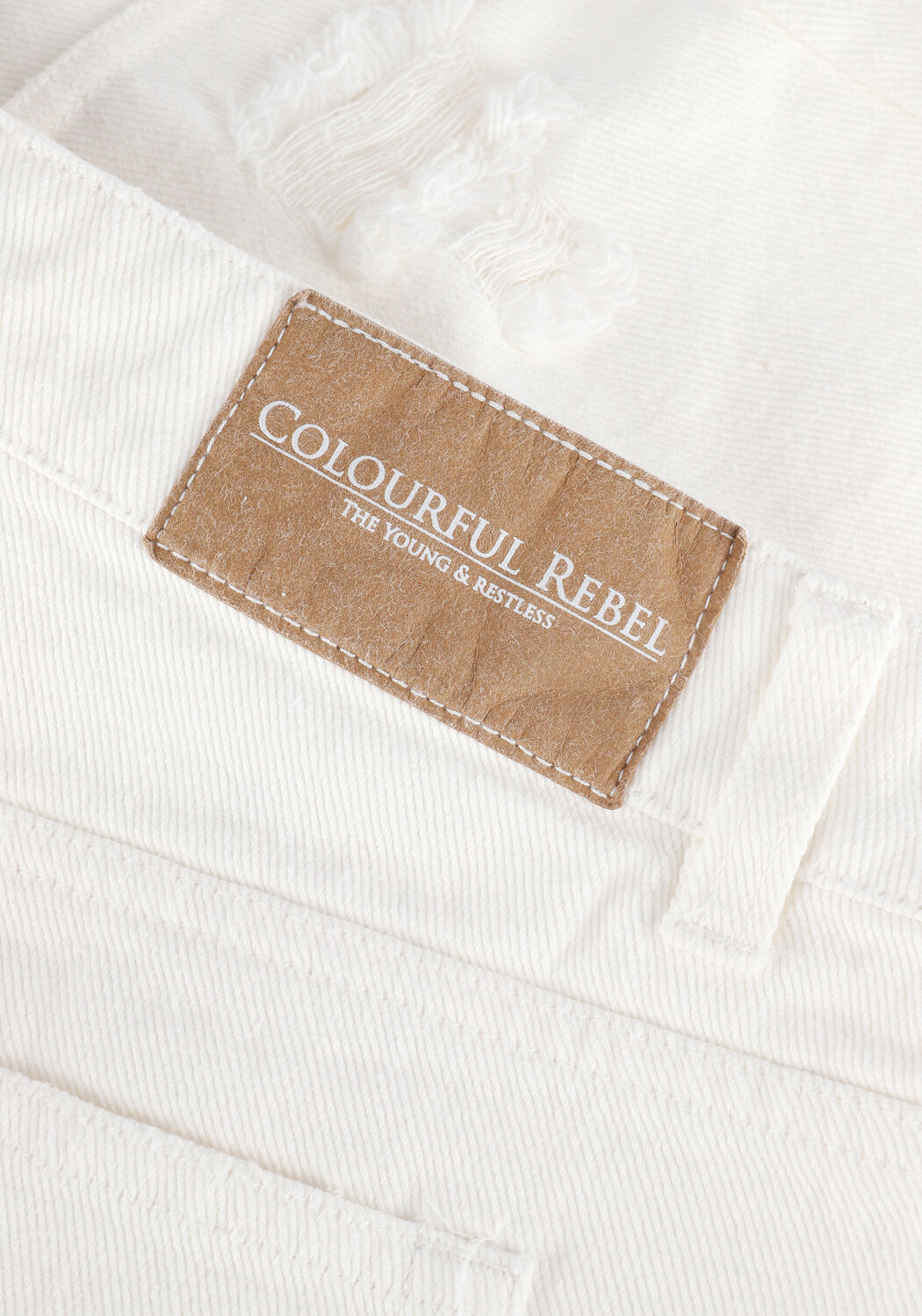 Wei&szlig;e COLOURFUL REBEL Hosen POLLY RIPPED DENIM SHORT - large