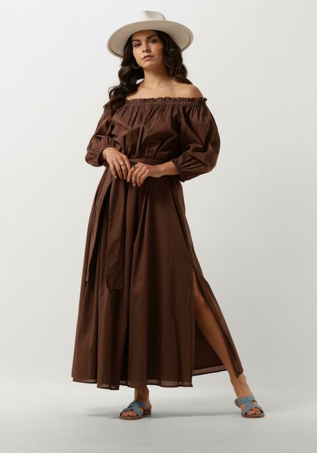 Braune NOTRE-V Maxikleid NV-DANYA OFF SHOULDER DRESS - large