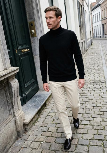 Schwarze STEFANO LAURAN Pullover COL - large