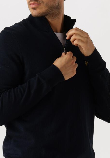 Dunkelblau LYLE & SCOTT Pullover COTTON MERINO QUARTER ZIP JUMPER - large