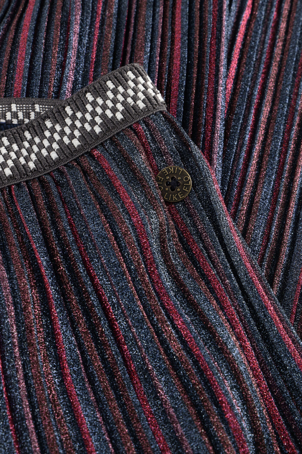 Mehrfarbige/Bunte LIKE FLO Weite Hose FOLLY FLO PLISSE GLITTER PANT - large