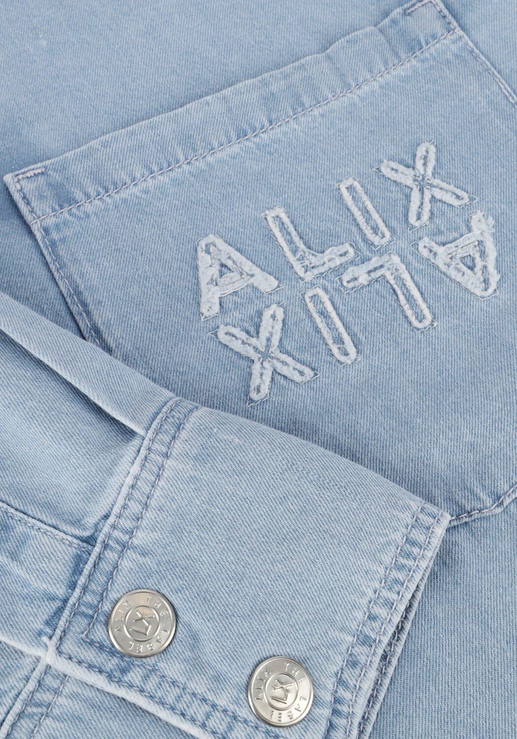 Blaue ALIX THE LABEL Blusen LADIES WOVEN CHAMBRAY PEPLUM DENIM BLOUSE - large